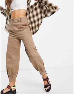 Бежевые брюки с манжетами Femme Selected