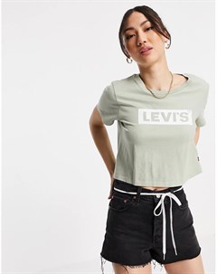 Зеленая укороченная футболка с логотипом Levi's®