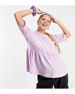 Свободный топ сиреневого цвета с короткими рукавами ASOS DESIGN Maternity Asos maternity