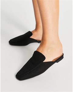 Черные мюли с квадратным носком Maria Asos design