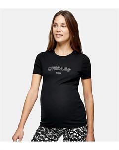 Черная футболка с надписью Chicago Topshop maternity