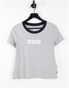 Серая футболка с окантовкой с логотипом Levi's®