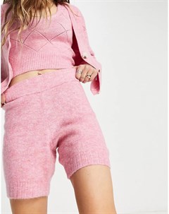 Розовые вязаные шорты от комплекта Topshop