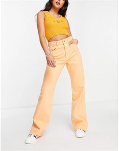 Оранжевые выбеленные винтажные джинсы в стиле 90 х Stradivarius