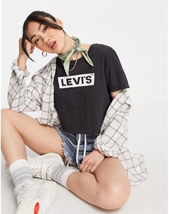 Черная укороченная футболка с логотипом Levi's®