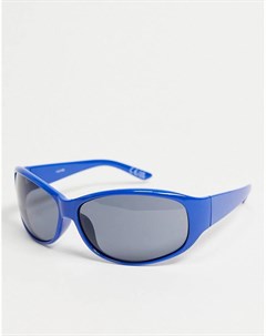 Синие солнцезащитные очки в стиле 90 х с плотно прилегающей оправой Asos design
