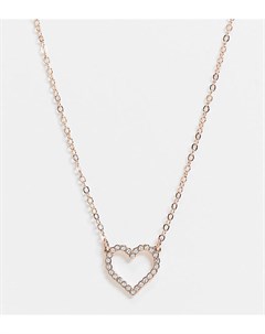 Ожерелье цвета розового золота с сердечком с инкрустацией стразами Lendra Ted baker london