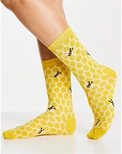 Желтые носки с пчелами Accessorize