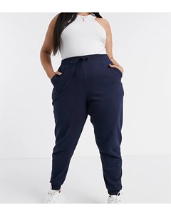 Темно синие джоггеры из органического хлопка с завязкой ASOS DESIGN Curve Asos curve