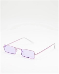 Сиреневые солнцезащитные очки мини в стиле 90 х в прямоугольной оправе Jeepers peepers