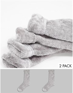 Набор из 2 пар серых удобных носков из супермягкой ткани Accessorize
