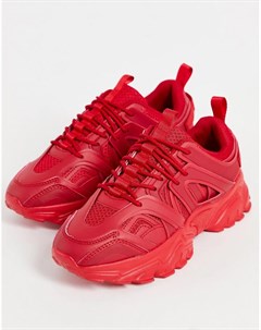 Красные кроссовки на толстой подошве Dazed Asos design