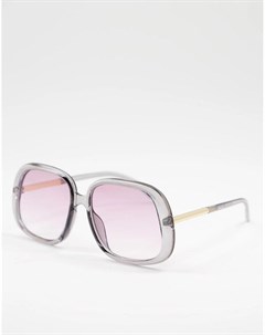 Солнцезащитные oversized очки в стиле 70 х с розовыми линзами Asos design