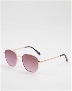 Женские розовые круглые солнцезащитные очки Quay Big Time Quay australia