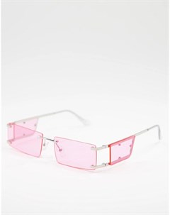 Солнцезащитные очки без оправы с боковыми розовыми линзами Asos design