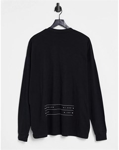 Черный лонгслив в стиле oversized с принтом логотипа Asos unrvlld spply