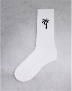 Белые носки до щиколотки с пальмами Asos design
