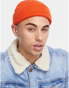 Ярко оранжевая маленькая шапка бини Asos design