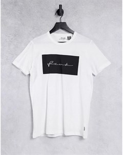 Белая футболка с прямоугольным принтом FCUK French connection