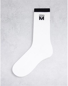 Белые носки с монограммой Topman