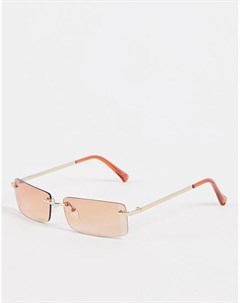 Солнцезащитные очки в прямоугольной золотистой оправе в стиле унисекс Jeepers peepers