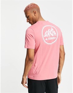 Розовая футболка adidas Terrex Mountain GFX Adidas performance