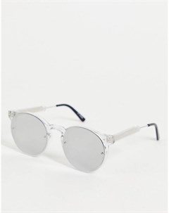 Солнцезащитные очки в прозрачной оправе с серебристыми стеклами Post Punk Spitfire
