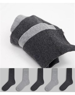 Набор из 5 пар носков серого цвета Burton Burton menswear