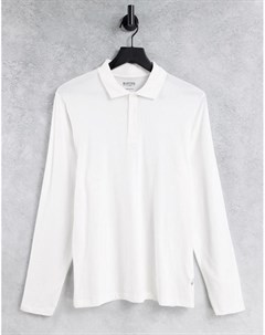 Белая облегающая футболка поло с длинными рукавами Burton Burton menswear