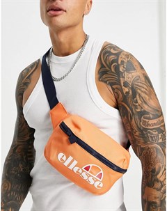 Оранжевая сумка кошелек на пояс с большим логотипом Ellesse