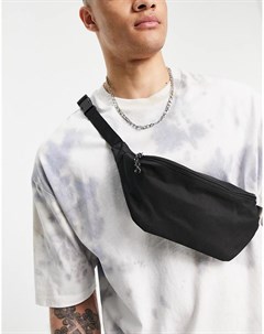 Черная нейлоновая сумка кошелек через плечо с контрастными пуллерами Asos design