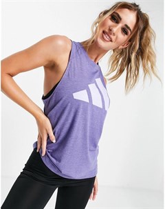 Фиолетовый спортивный топ майка с крупным логотипом adidas Training Adidas performance