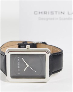 Женские часы с черным ремешком и прямоугольным циферблатом Christin lars