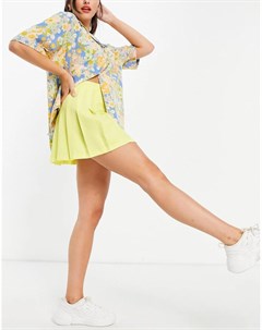 Лимонная плиссированная мини юбка Asos design