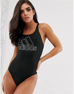 Черный слитный купальник с логотипом adidas Training Adidas performance