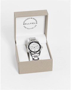 Мужские часы с серебристым браслетом и белым циферблатом Bellfield