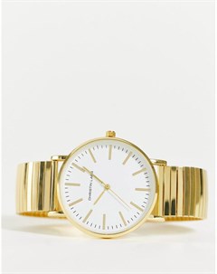 Золотистые мужские часы браслет с белым циферблатом Christin lars