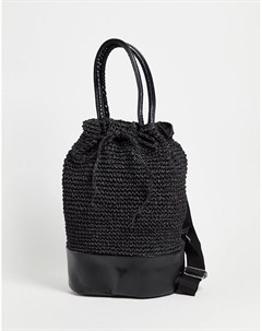 Черная соломенная сумка со шнурком Svnx