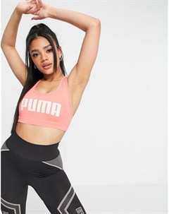 Розовый спортивный бюстгальтер со средней степенью поддержки и с логотипом 4 Keeps Puma
