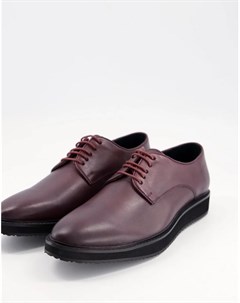 Бордовые туфли из блестящей кожи на шнуровке Reuben Schuh