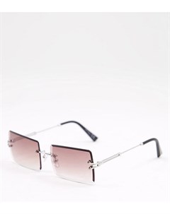 Квадратные солнцезащитные очки в серебристой оправе с розовыми линзами эксклюзивно для ASOS Jeepers peepers