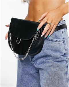 Черная сумка кошелек на пояс с цепочкой Svnx