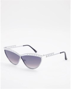 Солнцезащитные очки в оригинальной оправе серебристого цвета Jeepers peepers