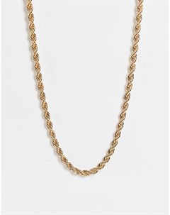 Золотистое ожерелье цепочка с плетеным дизайном Janet Monki