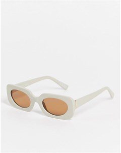 Квадратные солнцезащитные очки бежевого цвета среднего размера с тонированными стеклами Asos design