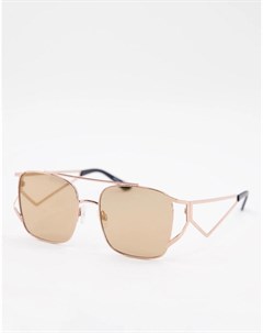 Солнцезащитные очки в золотистой розовой оправе Jeepers peepers