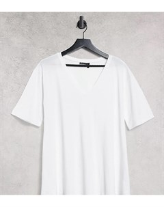 Белая свободная футболка с V образным вырезом ASOS DESIGN Tall Asos tall