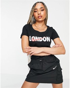 Черная футболка с принтом London Nike