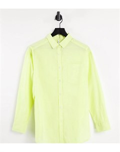 Зеленая oversized рубашка из тонкого прозрачного хлопка Asyou