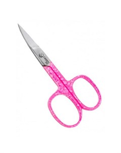 Ножницы для ногтей 22 мм лезвие изогнутое 95 мм длина розовые с белыми точками Lazeti (россия)